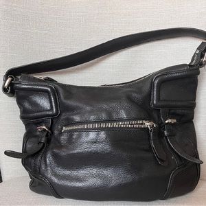 Cole Haan VNTG Black Leather Bag with Stitching 14x9x6